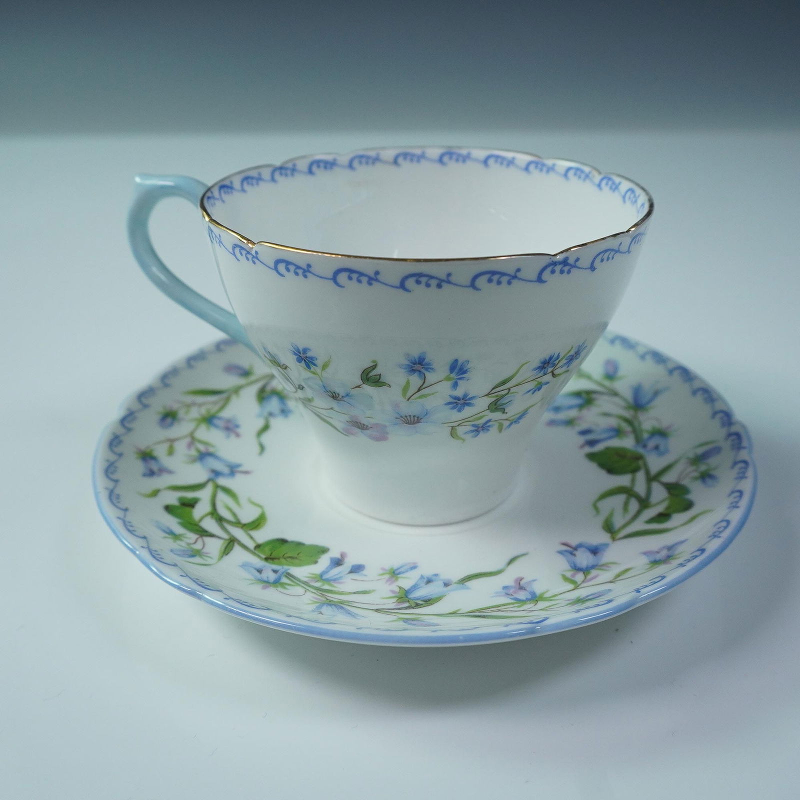 Shelley Fine China Teacup and Saucer, Harebell (1 of 4)