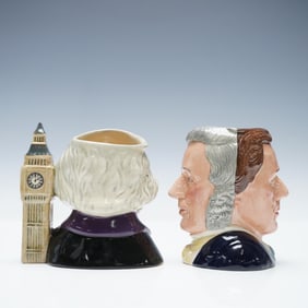 2pc Royal Doulton Small Character Jugs, John Doulton and Sir Henry Doulton