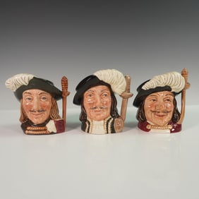 3pc Royal Doulton The Three Musketeers Character Jugs