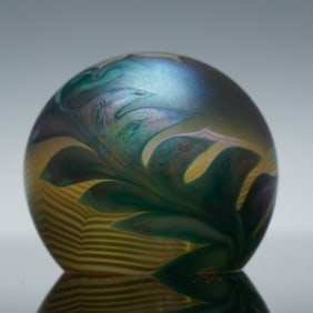 Orient & Flume Iridescent Art Glass Paperweight