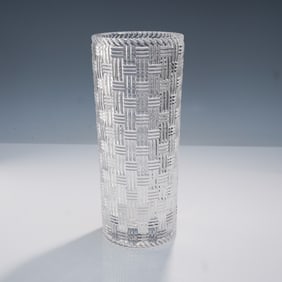 Tiffany & Co. Crystal Basketweave Vase