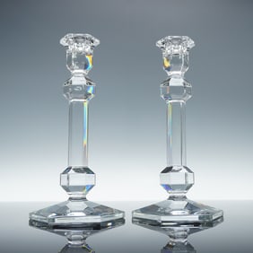 Pair of Crystal Candlesticks, Galatee