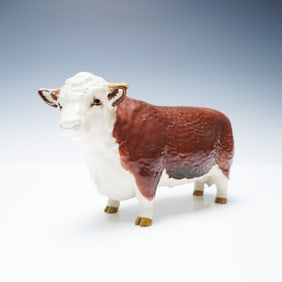 Beswick Farm Animal Figurine, Hereford Bull - Ch. of Champions