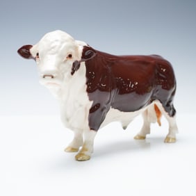 Beswick Farm Animal Figurine, Polled Hereford Bull 2549A