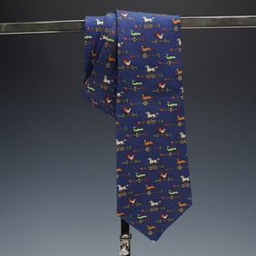 Ferragamo Silk Tie, Blue Weathervane