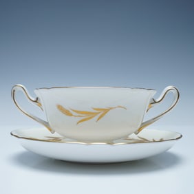 2pc Shelley Bone China Soup Cup and Saucer, Golden Harvest 13685
