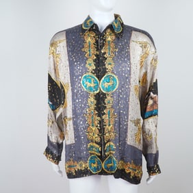 Metallic Silk by P.E.K. Imports Baroque-Style Men's Shirt, Size M