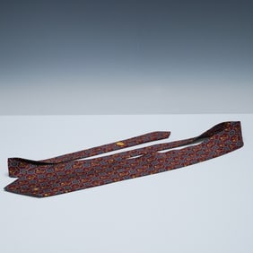 Dunhill Nautical Motif 100% Silk Necktie, Anchors & Ship Wheels