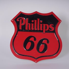 Embossed Phillips 66 Gasoline Shield Sign