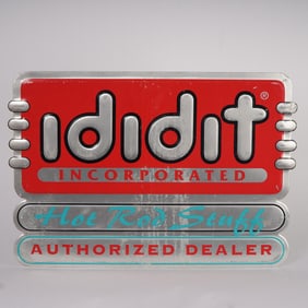 Ididit Incorporated Embossed Metal Advertising Sign