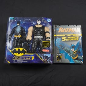 2pc Batman VS Bane Figure Set and 5-Minute Stories Books