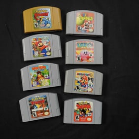 8pc Nintendo 64 Game Cartridges, Includes Pokemon Stadium, Mario Party 3