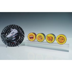 5pc Supreme Inspired Ashtray and Emoji Herb Grinders