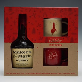 Makers Mark Bourbon Gift Set with 2 Limited Edition Mugs