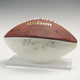 Autographed Wilson NFL Full?Size Football with Three Player Signatures