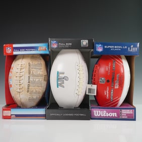 3pc NFL Super Bowl Commemorative Full Size Footballs