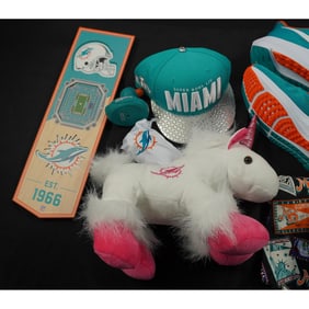 12pc Miami Dolphins Fan Apparel, Gear, and Collectibles