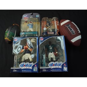 6pc NFL Collectibles, Figurines and Footballs