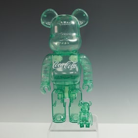 2pc Bearbrick x Coca-Cola Transparent Green 400% & 100% Set