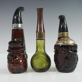 3pc Avon Pipe-Shaped Cologne Bottles, Eagle, Tai Winds, Character