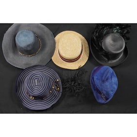 5pc Vintage Women's Hats, Mixed Styles & Embellishments