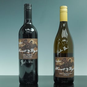 2pc Signed Hunt & Ryde Wine Bottles, Hunter Fieri