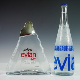2pc Evian Limited Edition Bottles, 2007 and Gaultier