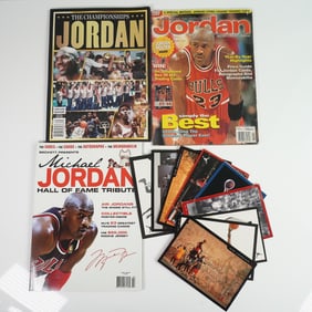 13pc Michael Jordan Memorabilia Lot, Cards and Magazines