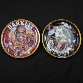 2pc Sports Impressions NBA Collector Plates, Charles Barkley & Shaq