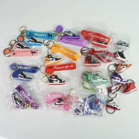 19pc Sports Sneaker and Basketball Keychains
