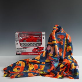 2pc Ferrari Maisto 1:24 Enzo Model Kit & Italian Silk Scarf