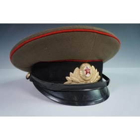 Soviet Army Officer Visor Cap with Red Star Insignia
