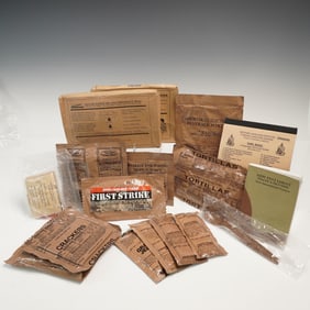 16pc U.S. Military MRE Survival Kit with Language Guides and Food Packs