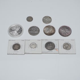 10pc Assorted Silver and Collectible Coins