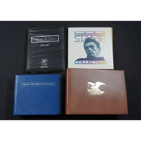4pc U.S. Stamp Collection Albums, First Day Covers & Commemoratives