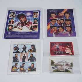 5pc Elvis Presley Limited Edition Stamp Sheets with COAs