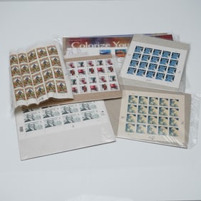 7pc U.S. Mint Stamp Sheets Collection, Assorted Designs