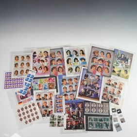 21pc Kennedy and USPS Stamp Sheet Lot with COAs