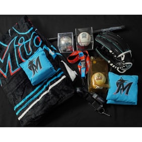 9pc Florida Marlins Fan Collection, Commemorative Baseballs & Gear