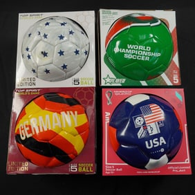 4pc Size 5 Soccer Balls, Including USA, Germany & Limited Edition Designs
