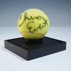 Tennis Ball Signed Chris Evert with Display Stand
