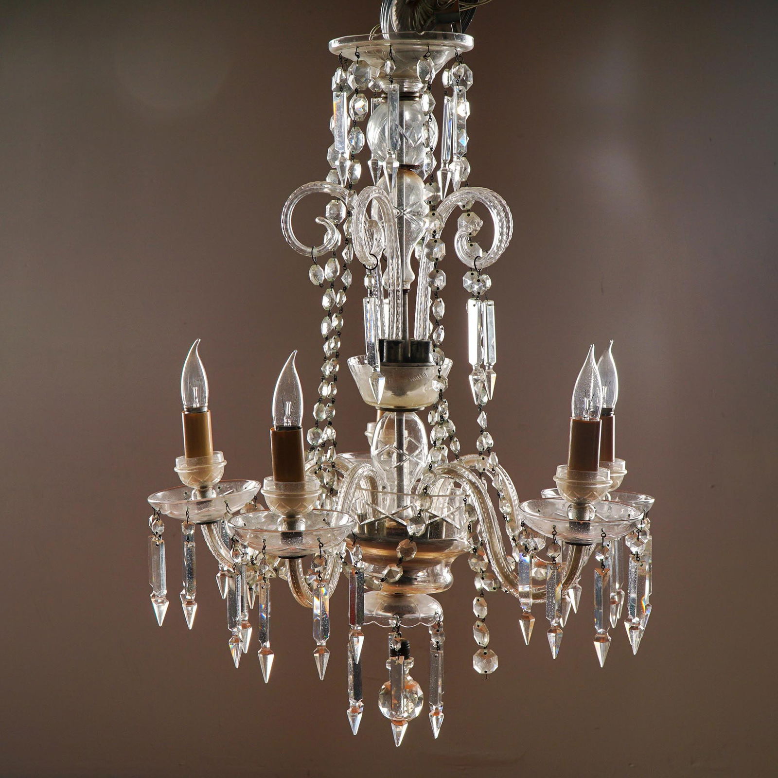 Crystal Prism 5-Light Chandelier with Medallion (1 of 10)