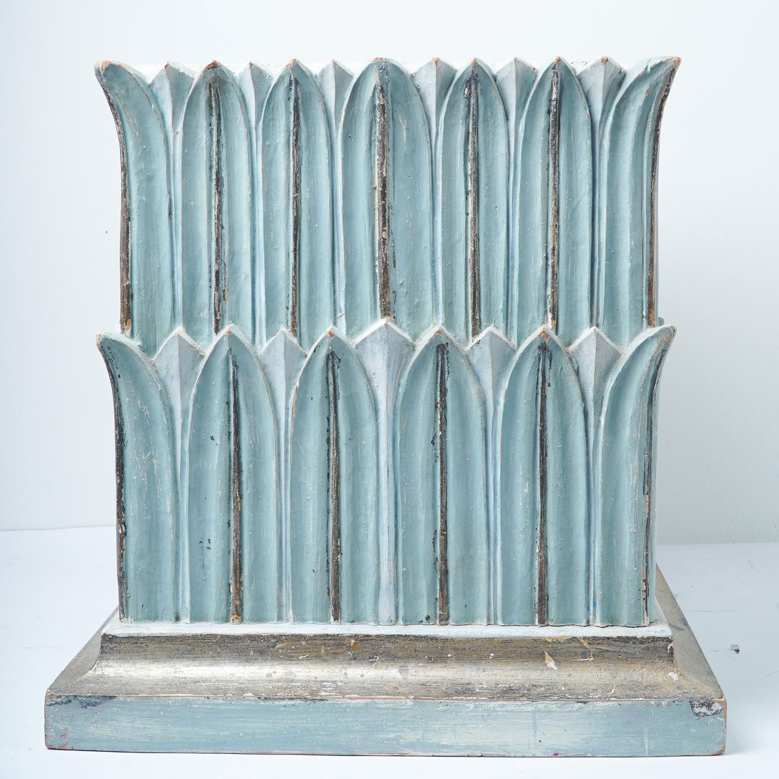 Hand-Carved Wooden Architectural Pedestal Table (1 of 5)