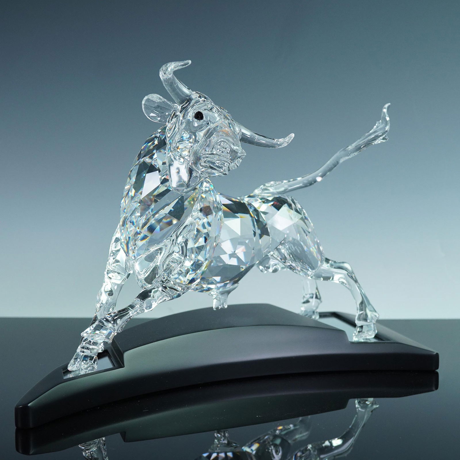 Limited Edition Swarovski Crystal Bull Figurine with Case and Base, 628483 (1 of 9)