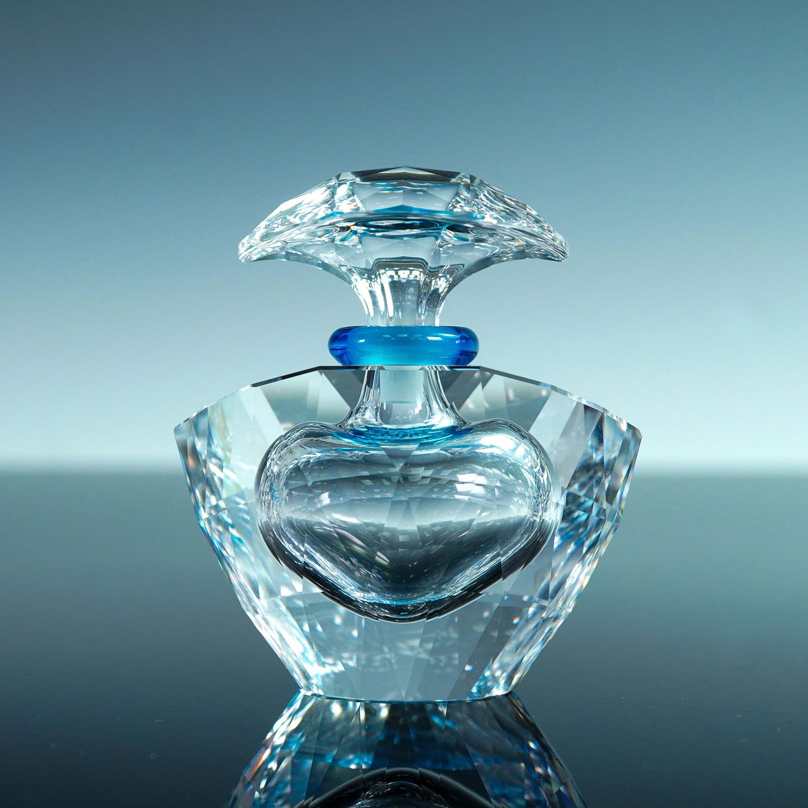 Swarovski Crystal Perfume Bottle, Napoleon Blue Flacon with Box (1 of 6)