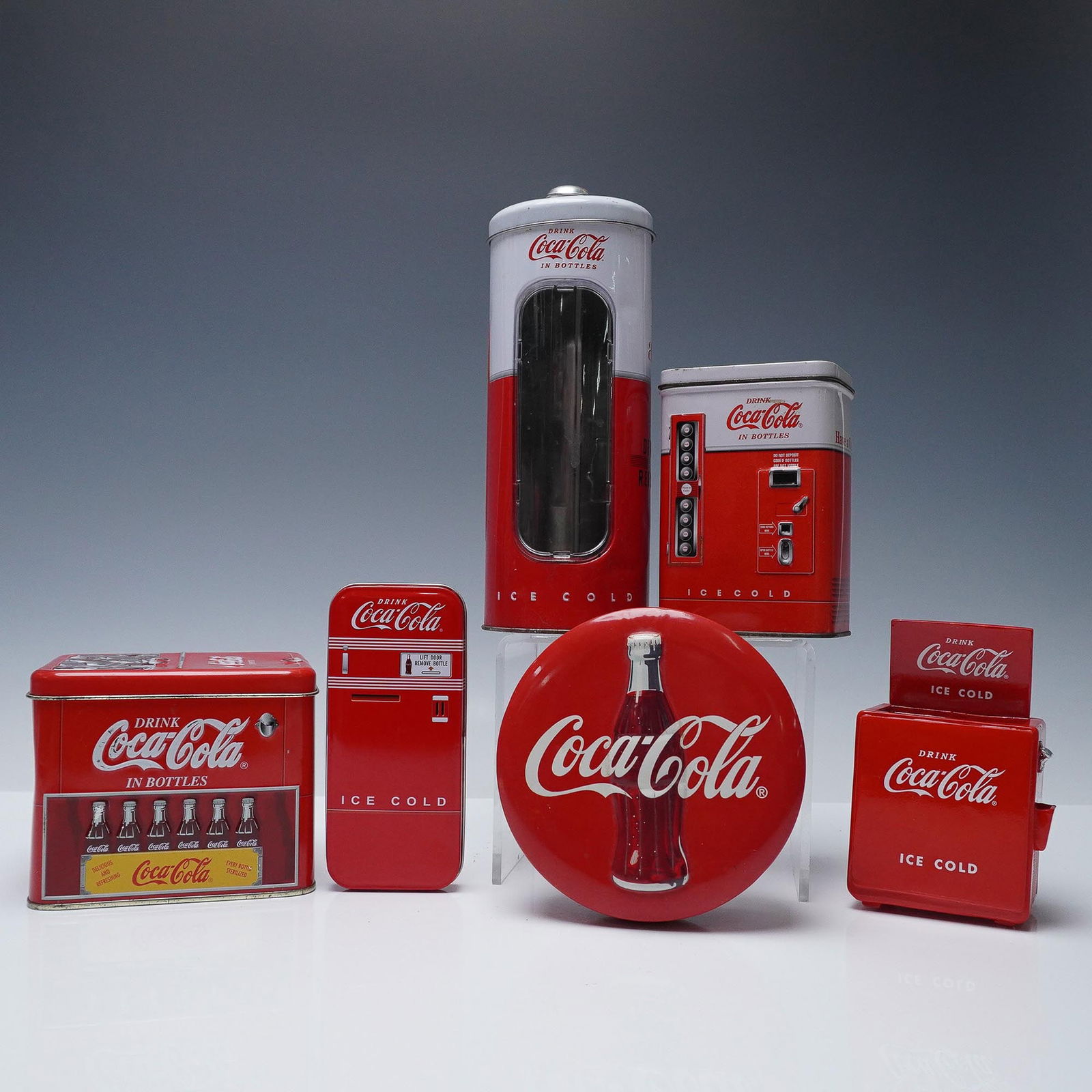 6pc Coca-Cola Collectibles, Mini Vending Machine & Tins (1 of 7)