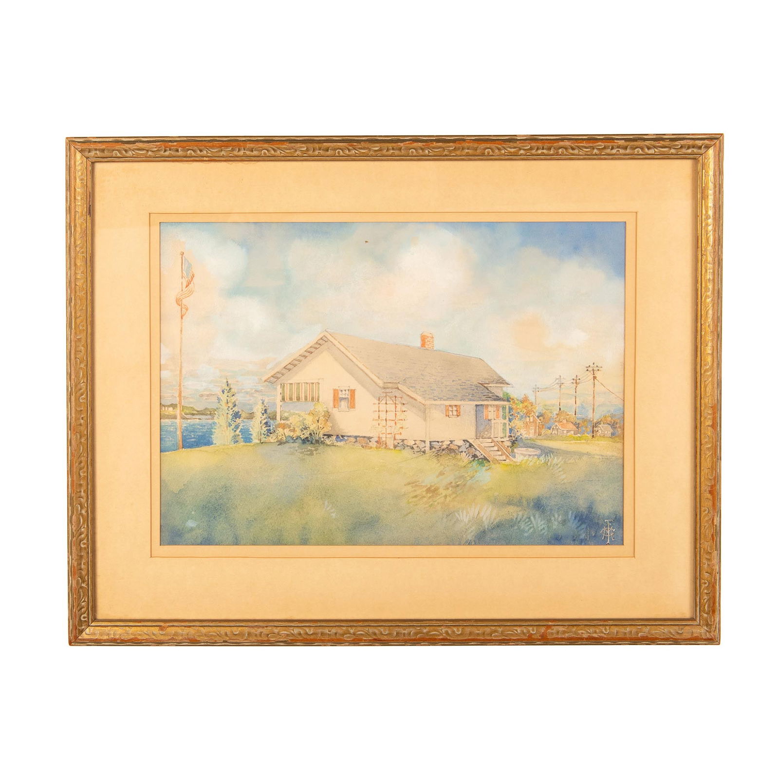 Original Watercolor on Paper, Picturesque Seascape, Signed, (1 of 6)