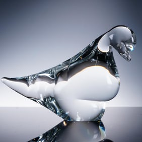 FM Konstglas Sweden Clear Crystal Bird Figurine