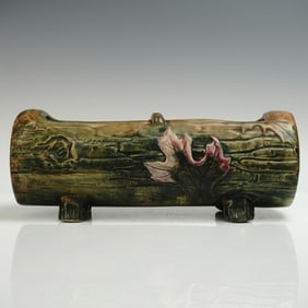 Weller Style Pottery Woodcraft Oak Log Planter