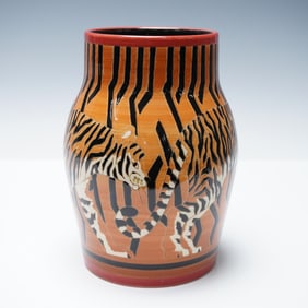 Dennis Chinaworks Sally Tuffin Tiger Vase